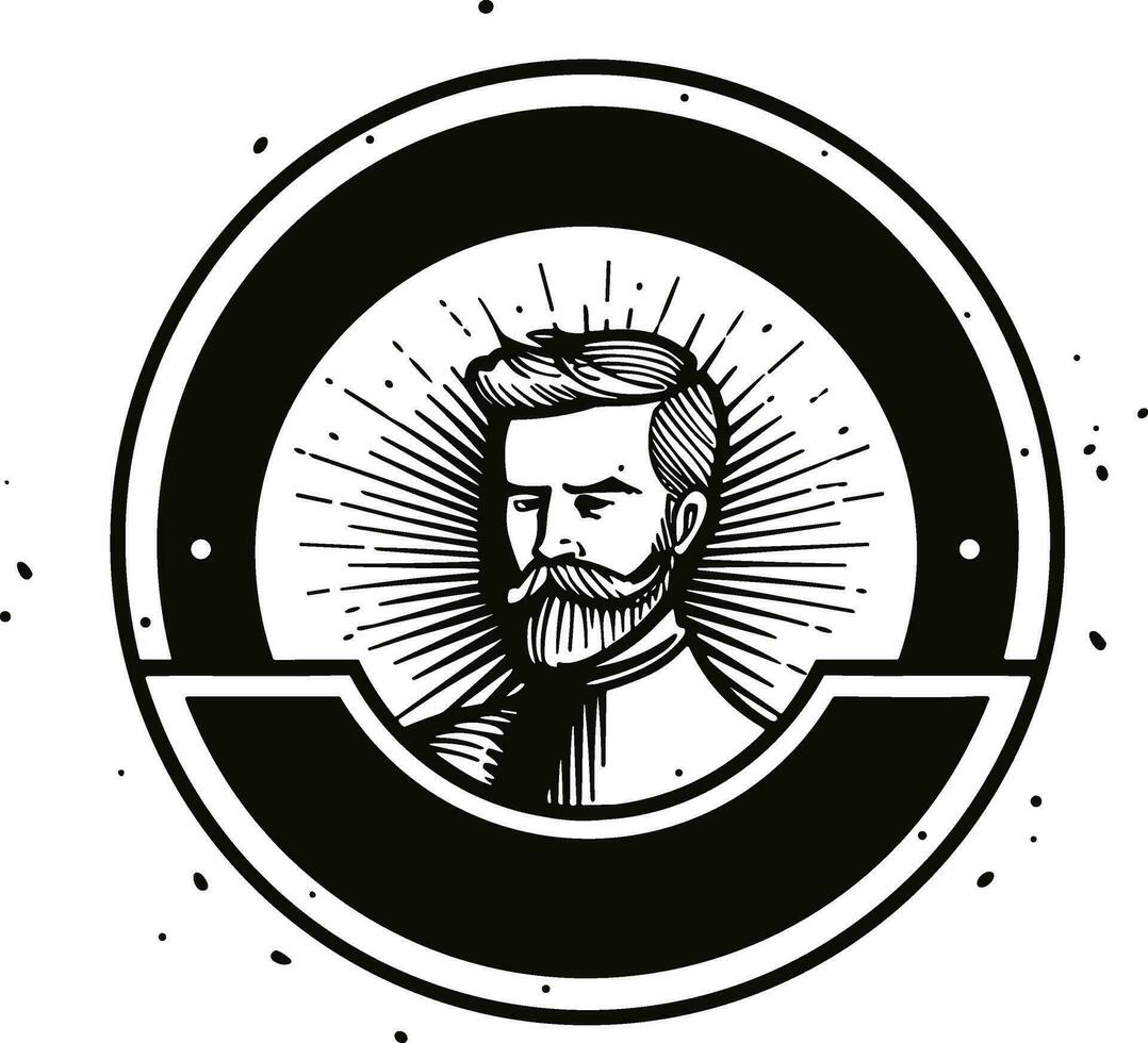 Barber Shop Logo Vector Template. For Label, Badge, Sign or Advertising.