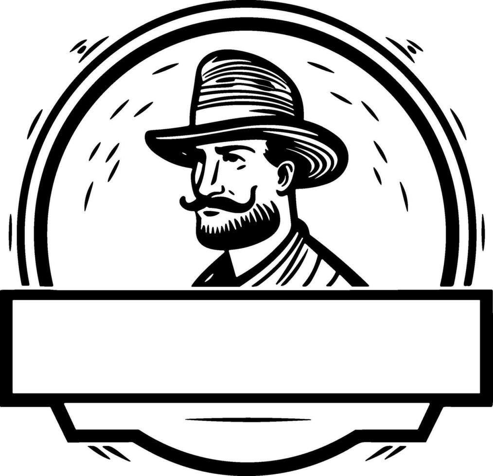 Man with Top Hat Silhouette for Gentleman Fashion vector