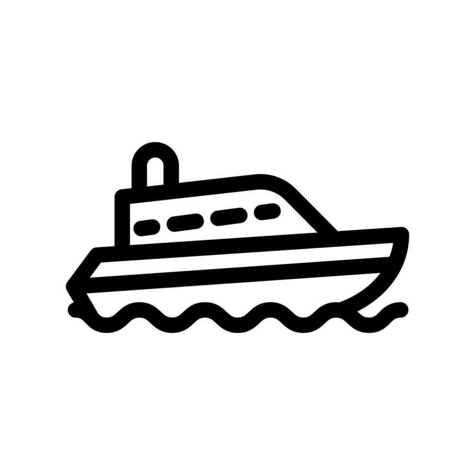 Ship icon in trendy line style design. Vector graphic illustration. Nautical ship symbol for website, logo, app and interface design. Black icon