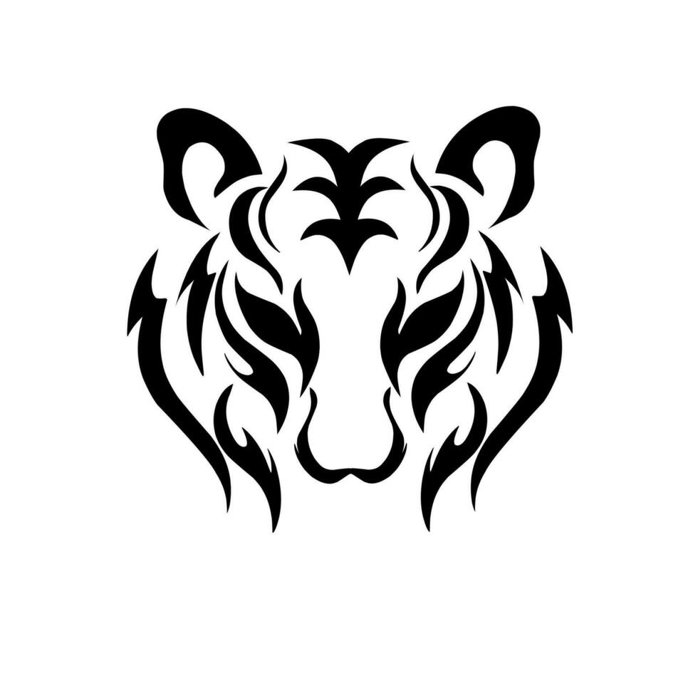 Illustration vector graphic of abstrack tatto face tiger