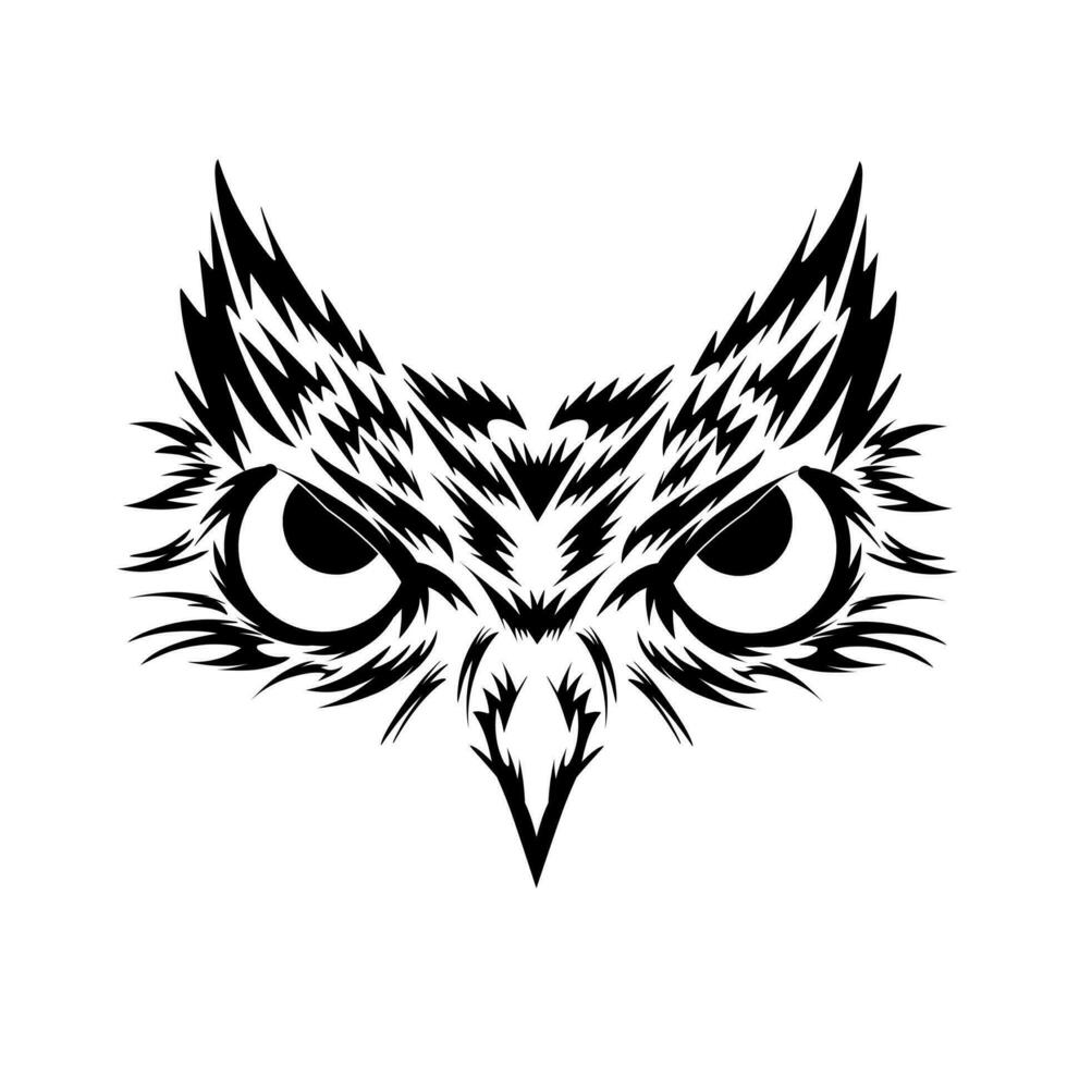 Illustration vector graphic of owl face tribal design