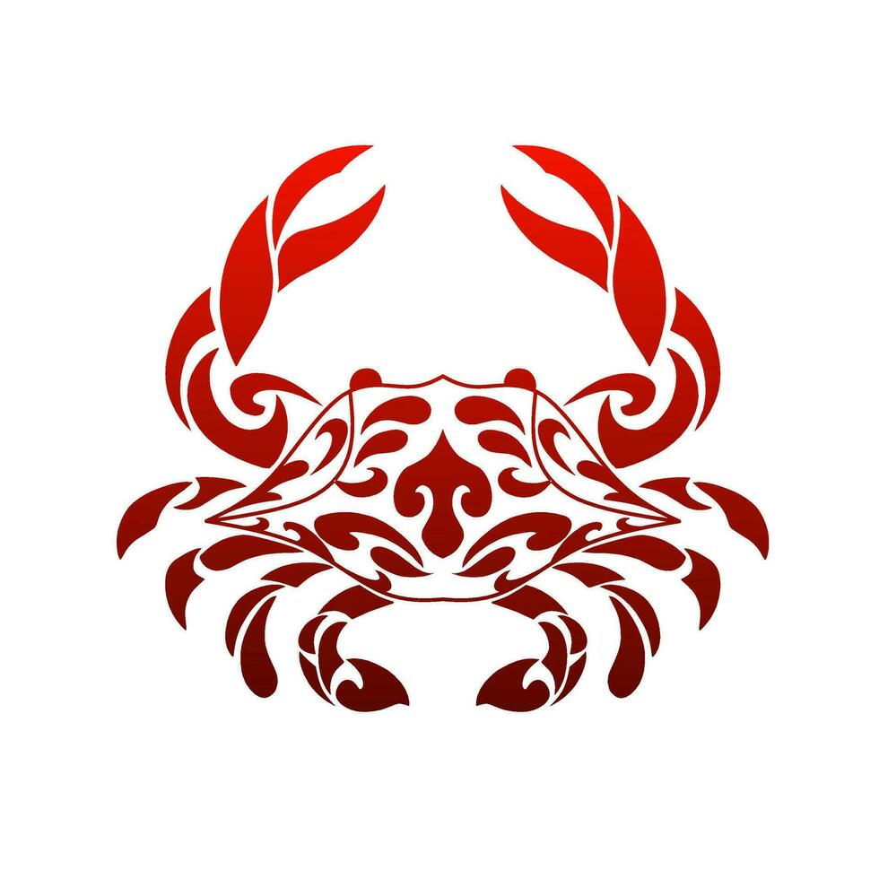 Illustration vector graphic of tribal art crab design for tatto