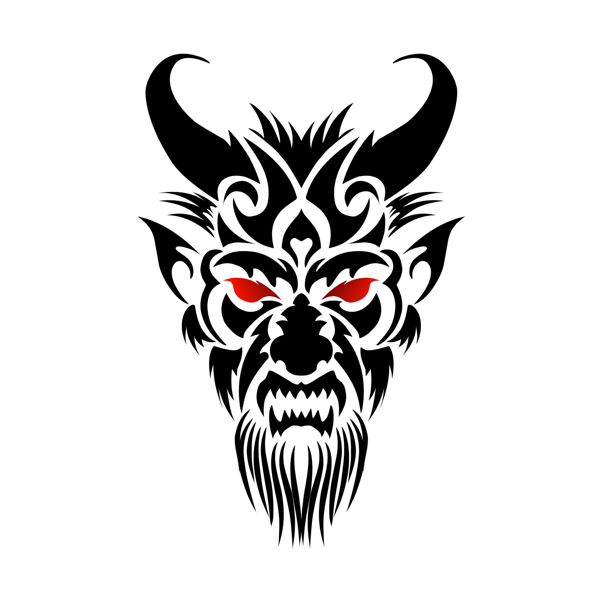Illustration vector graphic of tribal art head face devil with red eyes  25749073 Vector Art at Vecteezy