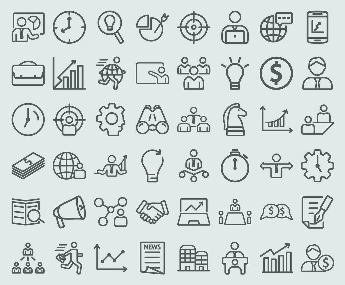 Vector line icons of Business collection