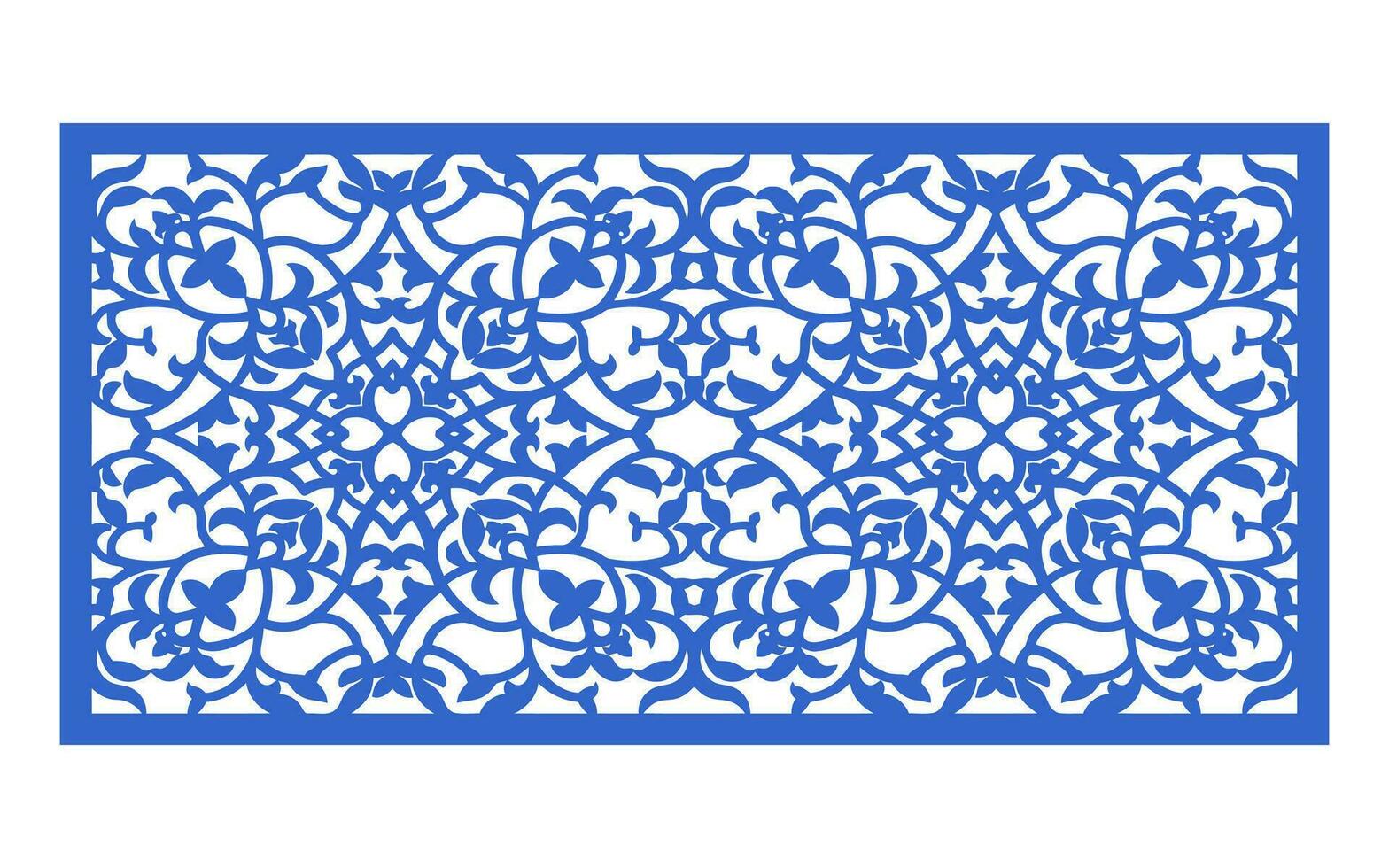Decorative floral patterns, geometric template for cnc laser cutting vector