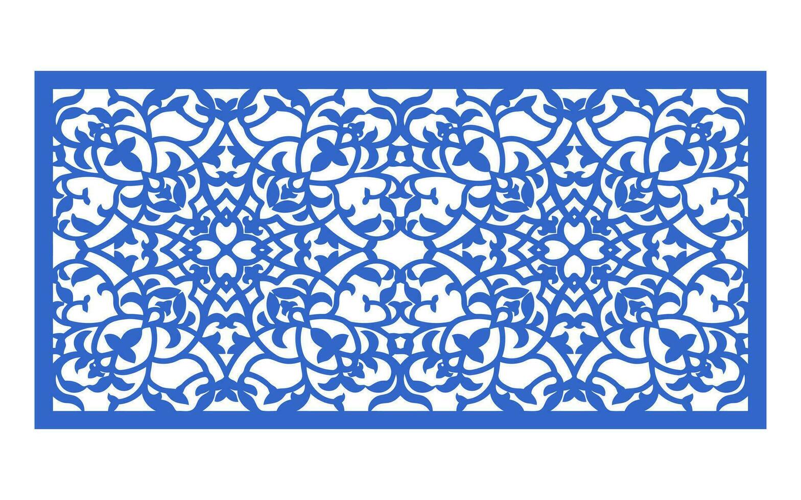 Decorative floral patterns, geometric template for cnc laser cutting vector