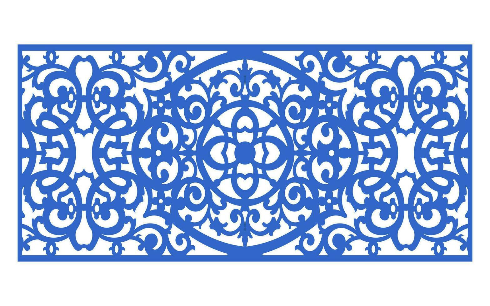 Decorative floral patterns, geometric template for cnc laser cutting vector