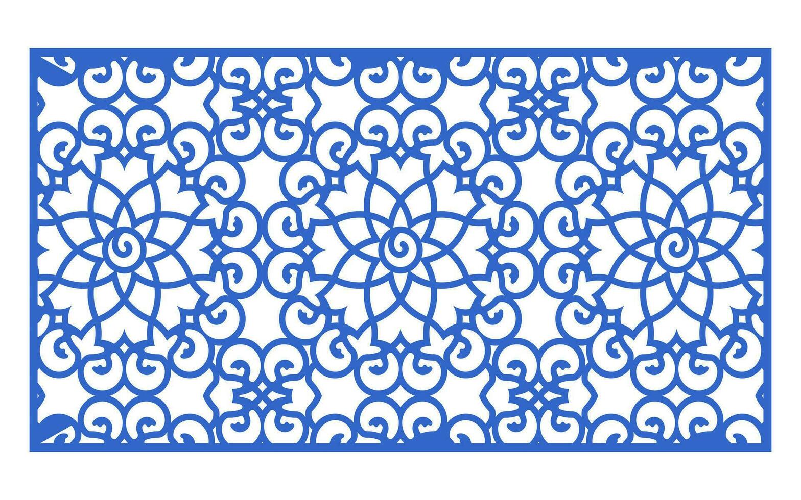 Decorative floral patterns, geometric template for cnc laser cutting vector