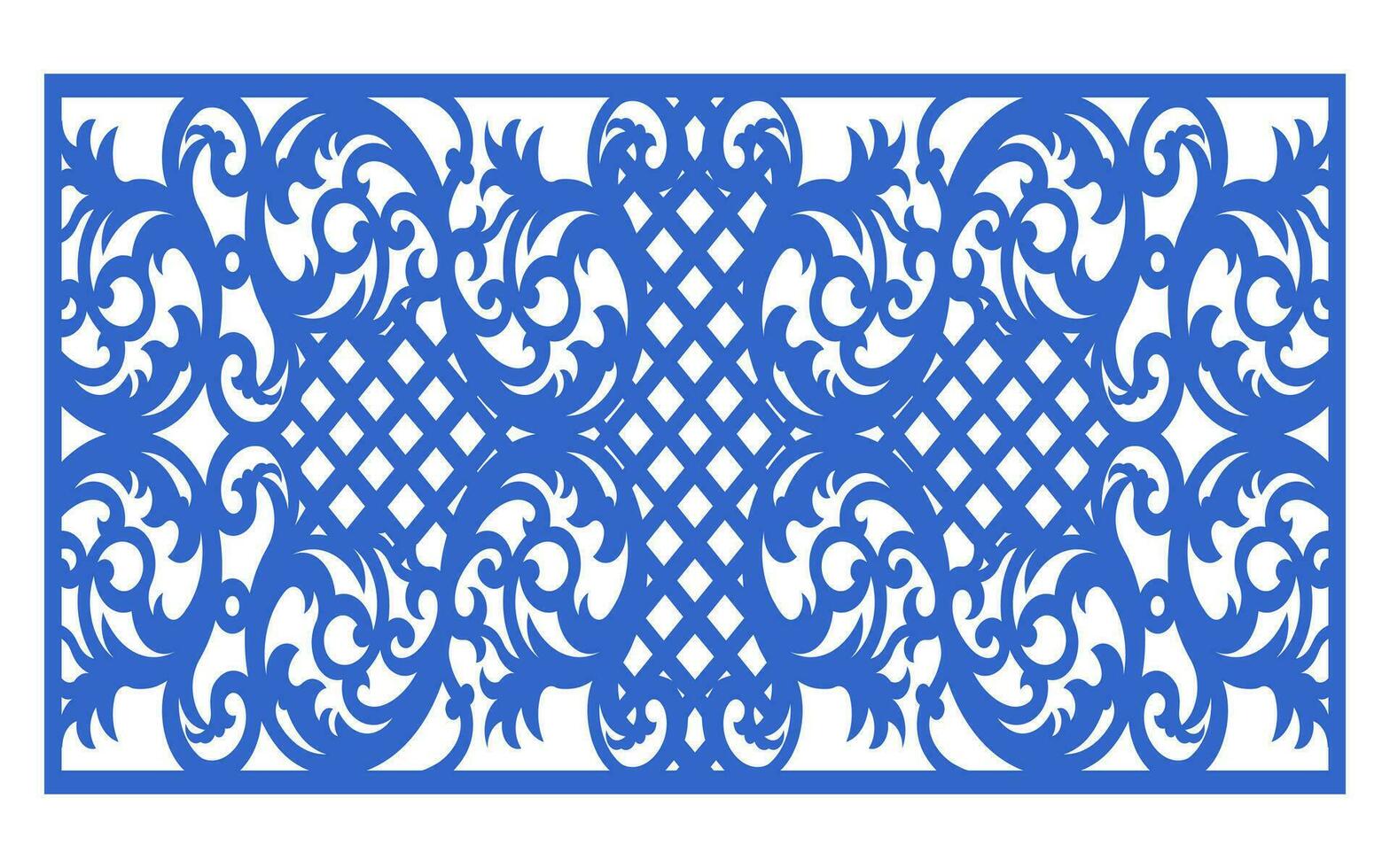 Decorative floral patterns, geometric template for cnc laser cutting vector