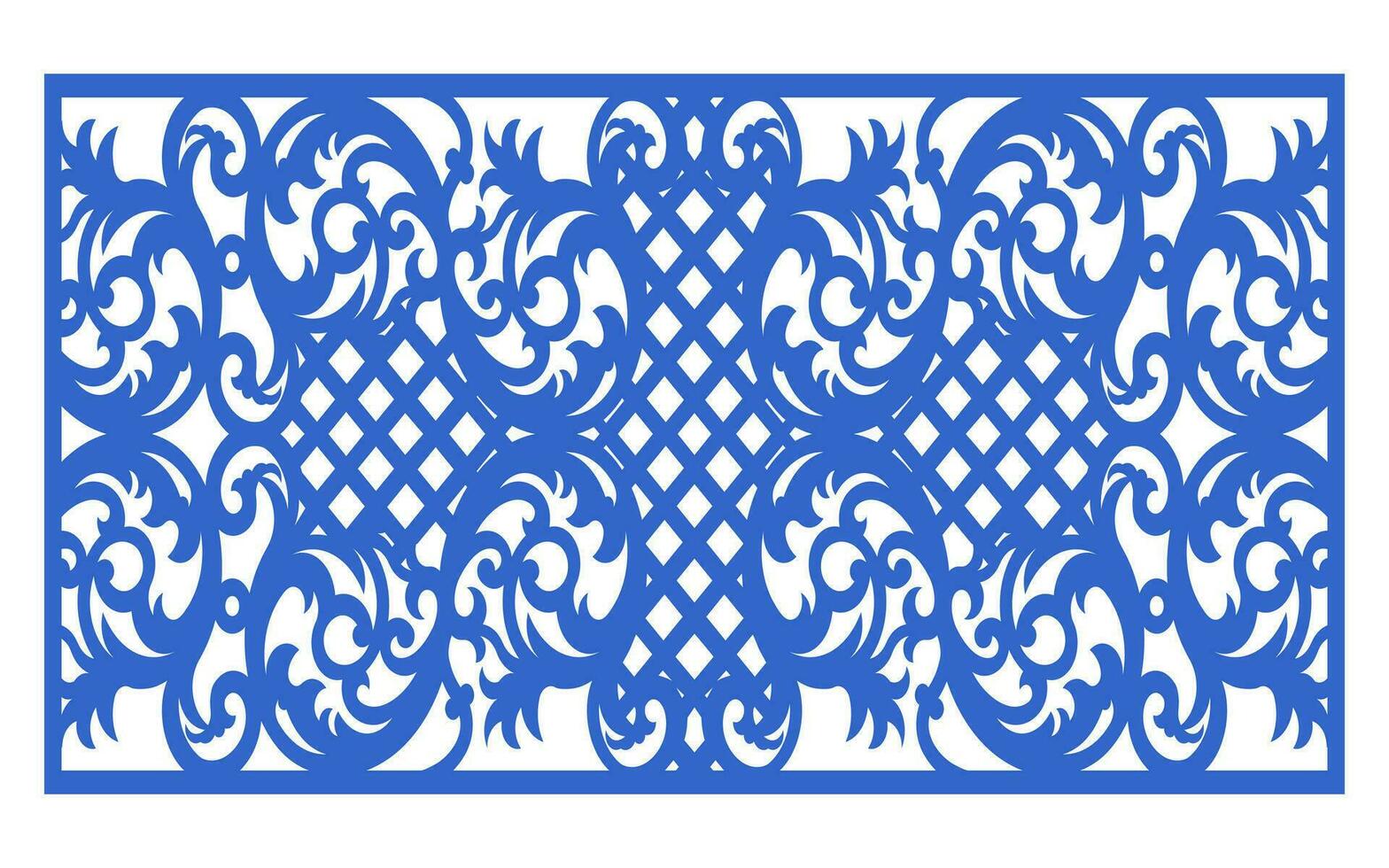 Decorative floral patterns, geometric template for cnc laser cutting vector