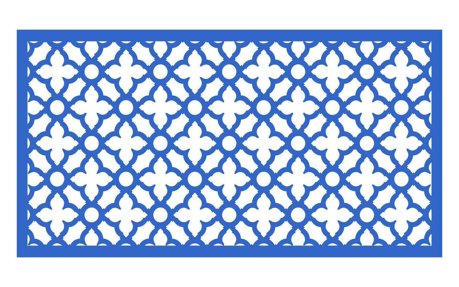 Decorative floral patterns, geometric template for cnc laser cutting vector