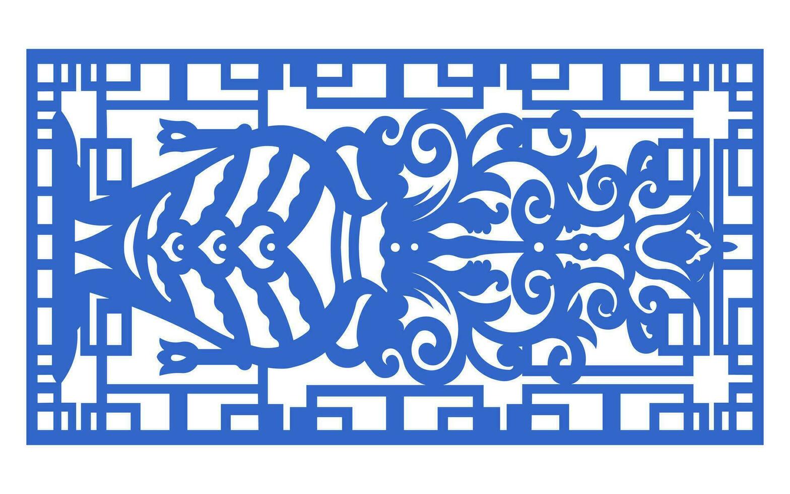 Decorative floral patterns, geometric template for cnc laser cutting vector