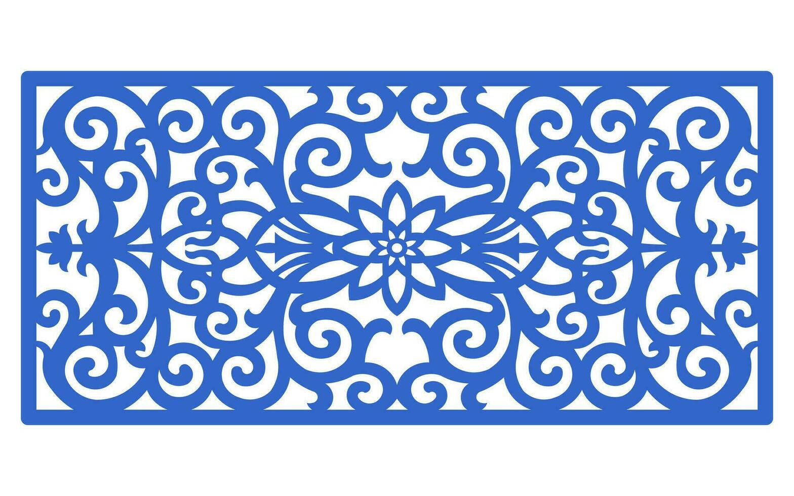 Decorative floral patterns, geometric template for cnc laser cutting vector