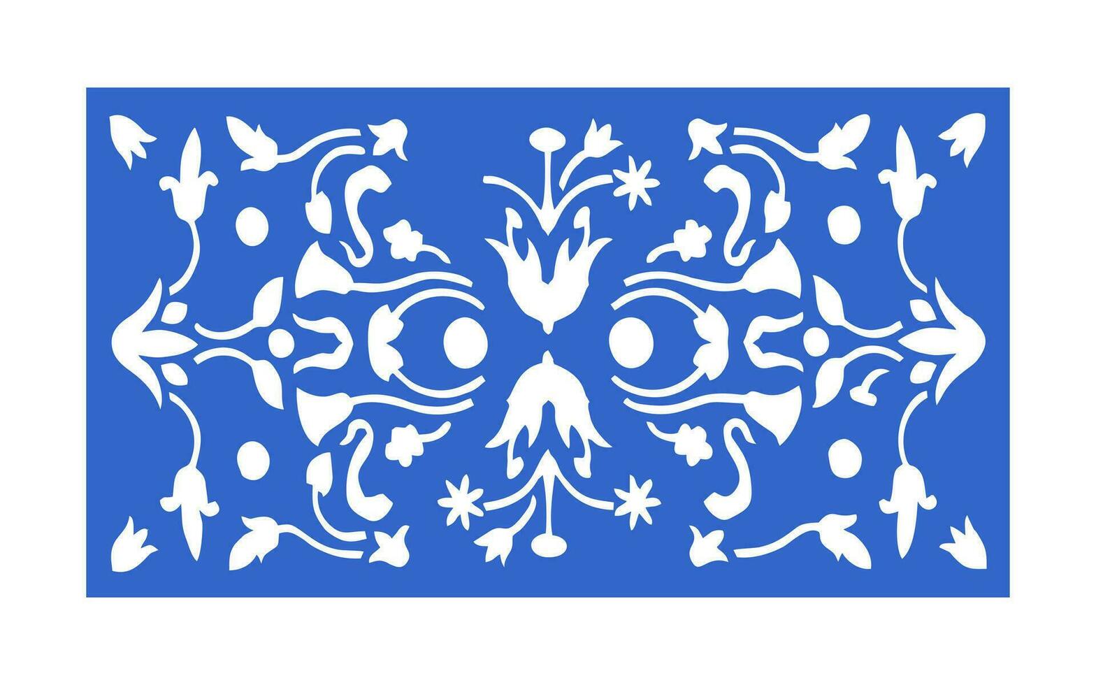 Decorative blue patterns, Islamic, floral and geometric template for cnc laser cutting vector