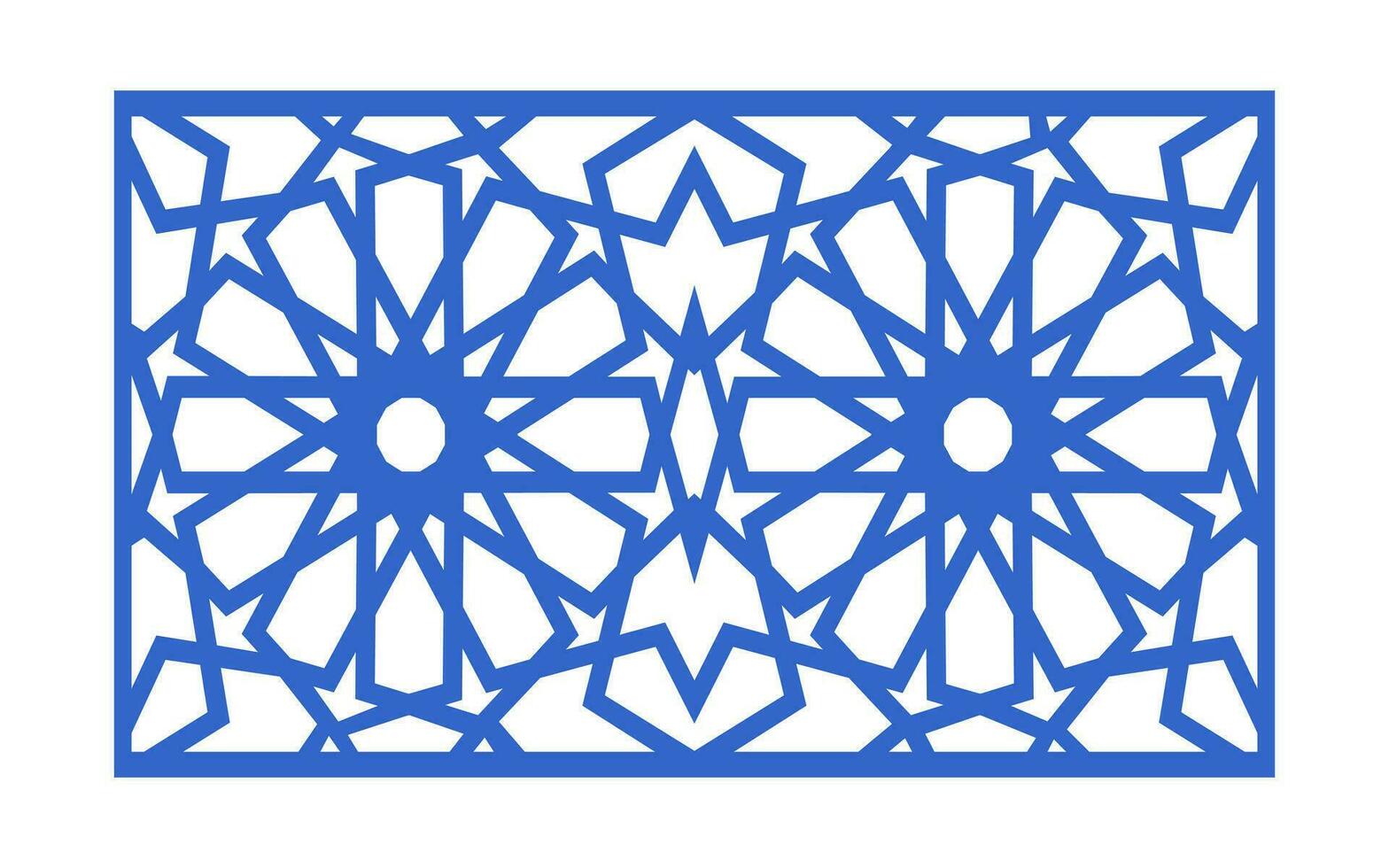 Decorative blue patterns, Islamic, floral and geometric template for cnc laser cutting vector
