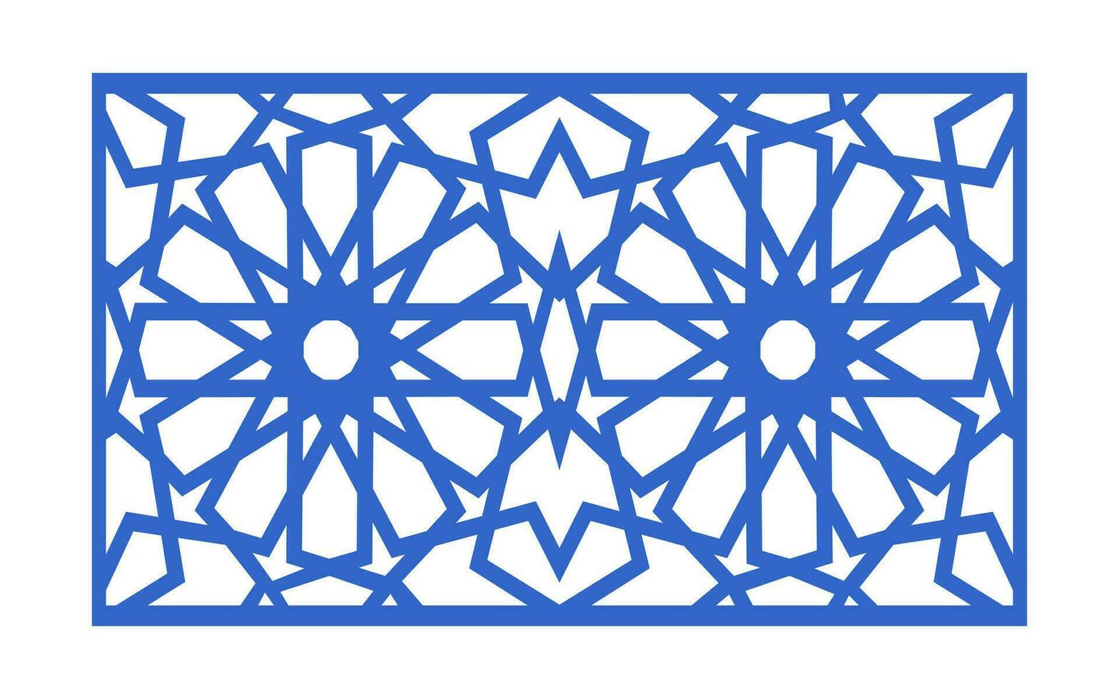 Decorative blue patterns, Islamic, floral and geometric template for cnc laser cutting vector