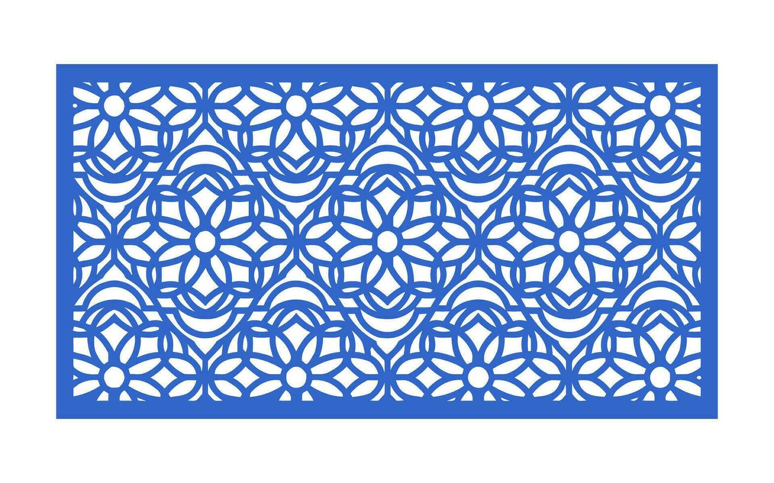 Decorative blue patterns, Islamic, floral and geometric template for cnc laser cutting vector