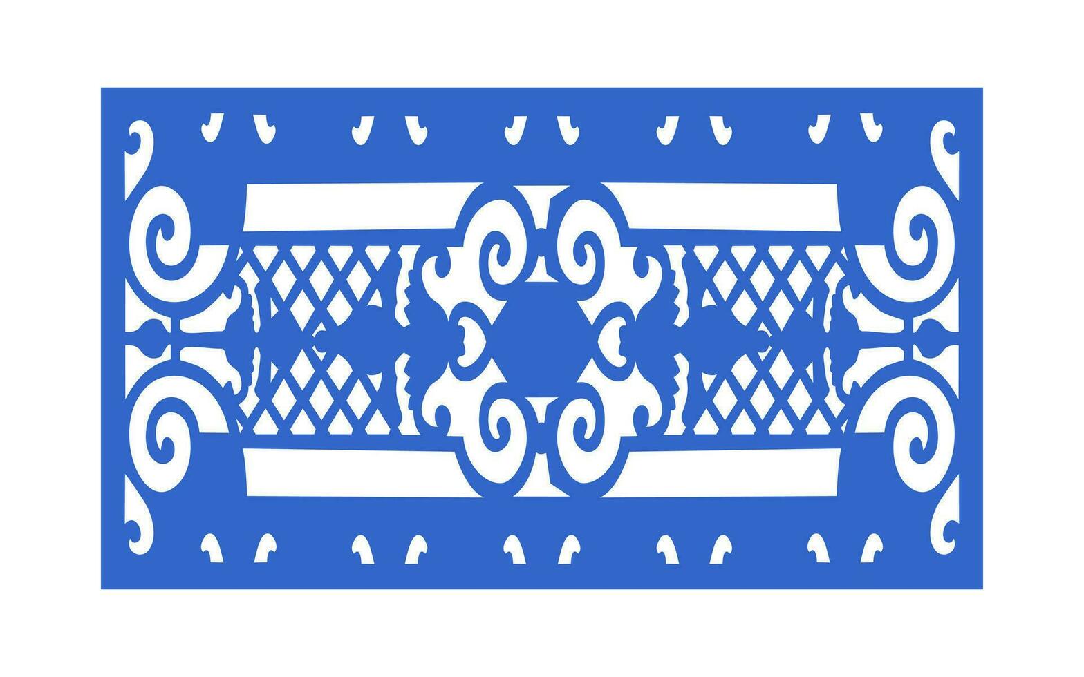 Decorative blue patterns, Islamic, floral and geometric template for cnc laser cutting vector