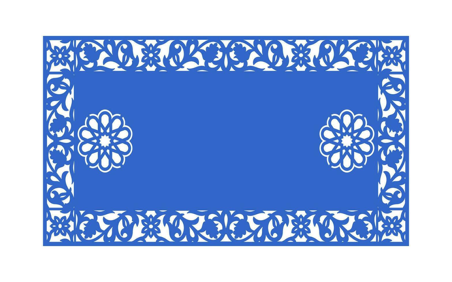 Decorative blue patterns, Islamic, floral and geometric template for cnc laser cutting vector