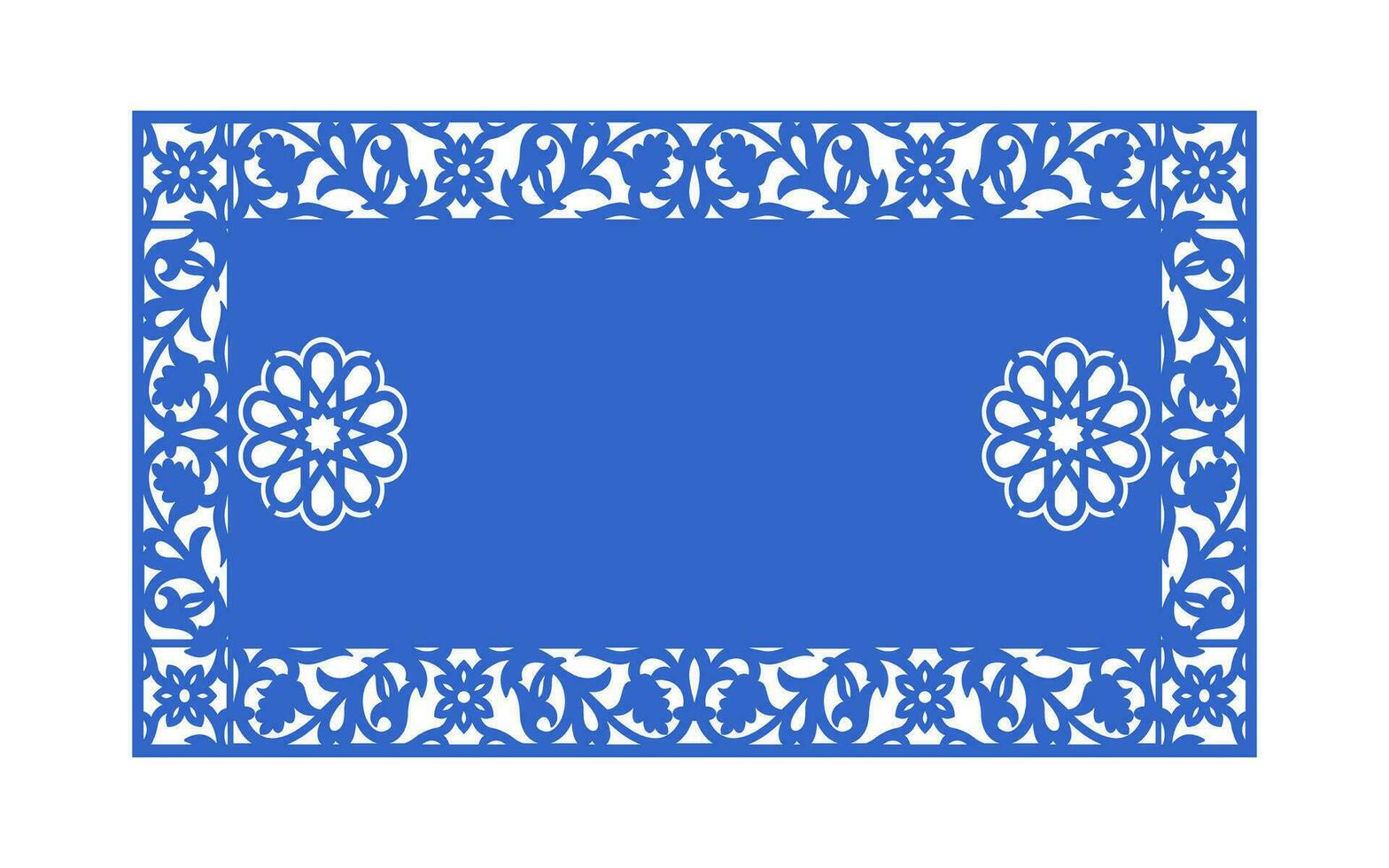 Decorative blue patterns, Islamic, floral and geometric template for cnc laser cutting vector