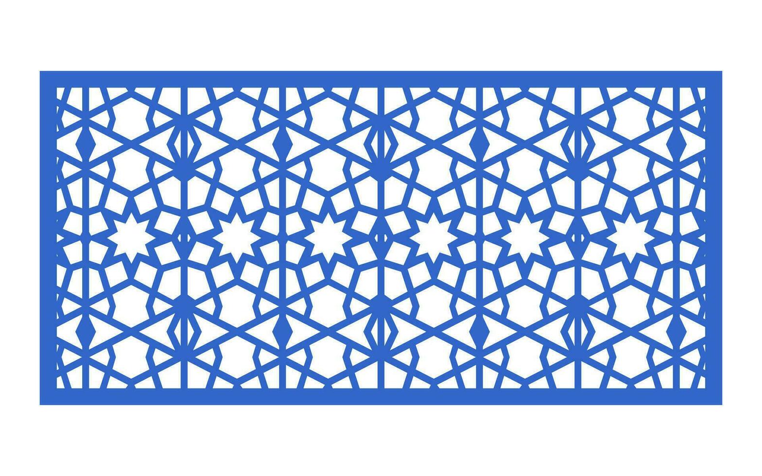 Decorative blue patterns, Islamic, floral and geometric template for cnc laser cutting vector