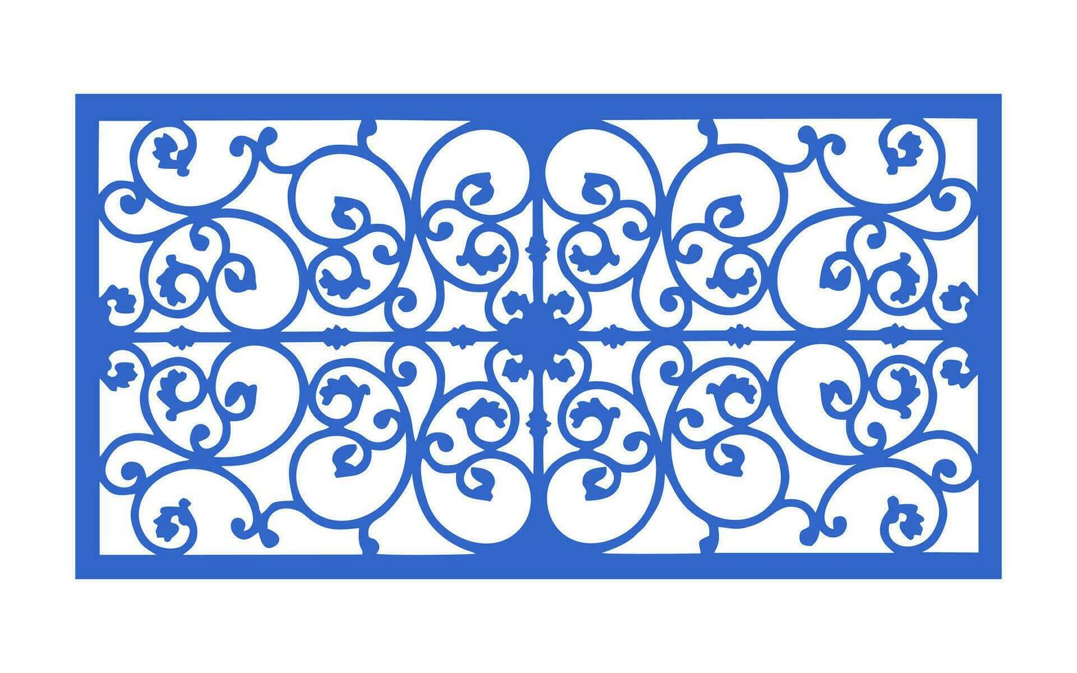 Decorative blue patterns, Islamic, floral and geometric template for cnc laser cutting vector