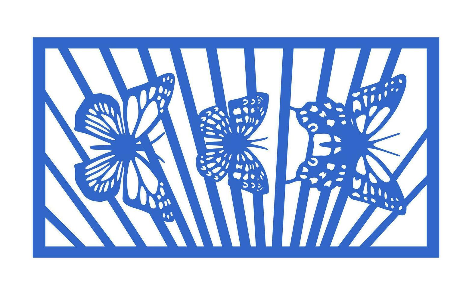 Decorative blue patterns, Islamic, floral and geometric template for cnc laser cutting vector