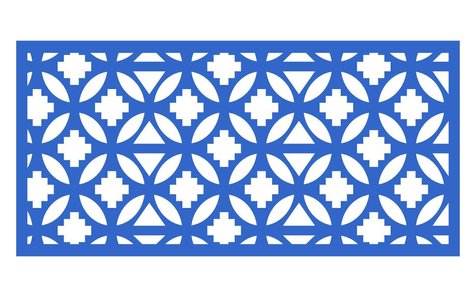 Decorative blue patterns, Islamic, floral and geometric template for cnc laser cutting vector