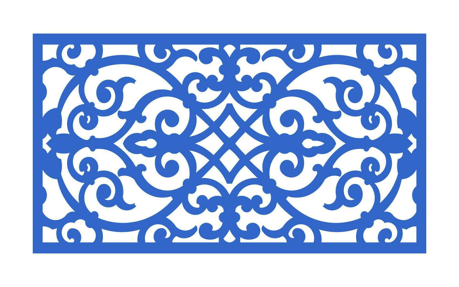 decorativo azul patrones, islámico, floral y geométrico modelo para cnc láser corte vector