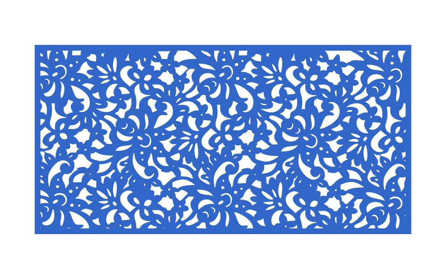 Decorative blue patterns, Islamic, floral and geometric template for cnc laser cutting vector