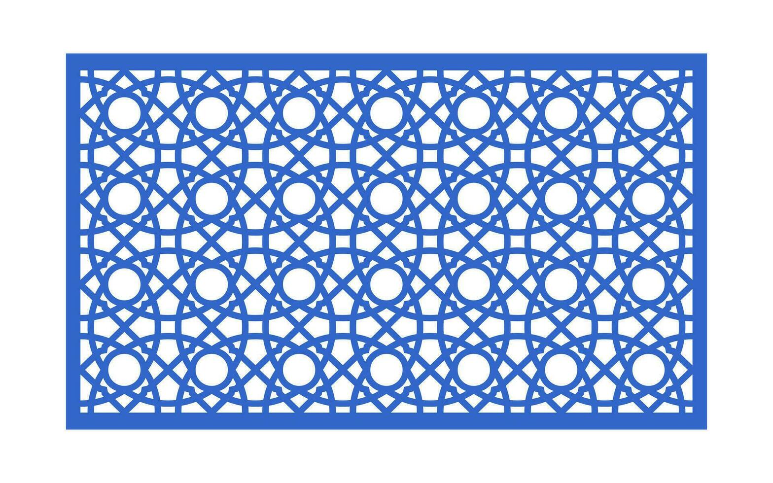 Decorative blue patterns, Islamic, floral and geometric template for cnc laser cutting vector
