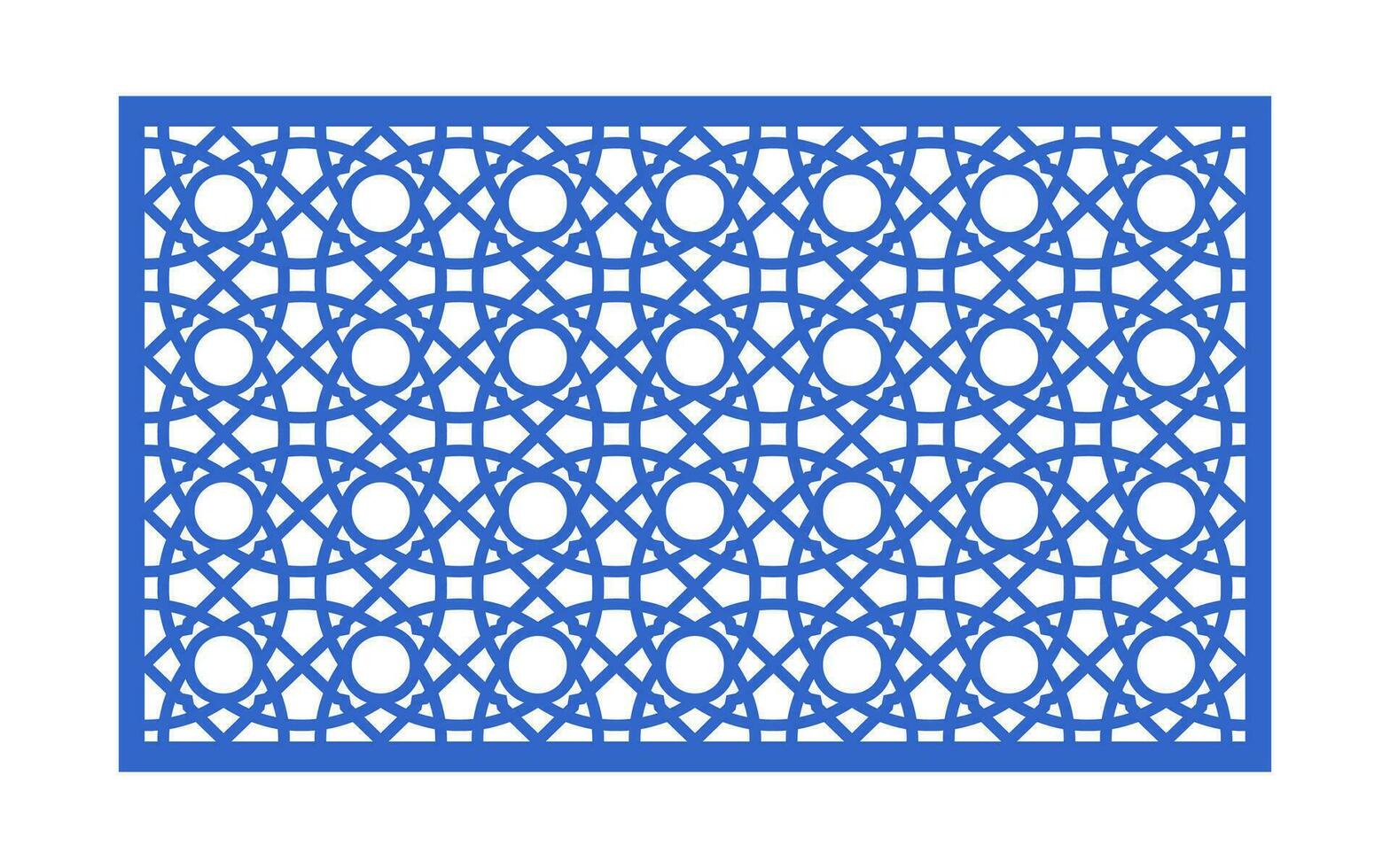 Decorative blue patterns, Islamic, floral and geometric template for cnc laser cutting vector