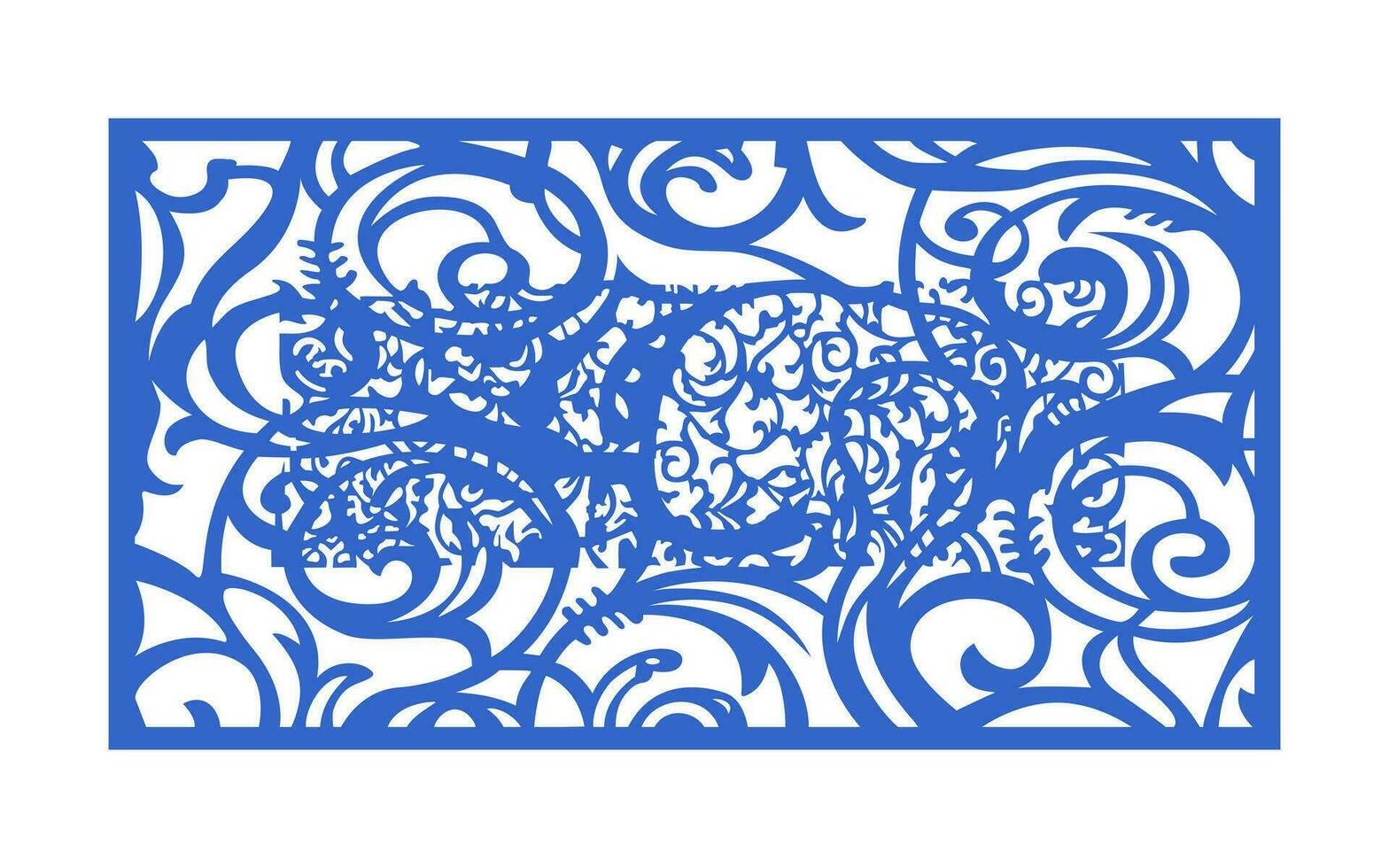 Decorative blue patterns, Islamic, floral and geometric template for cnc laser cutting vector