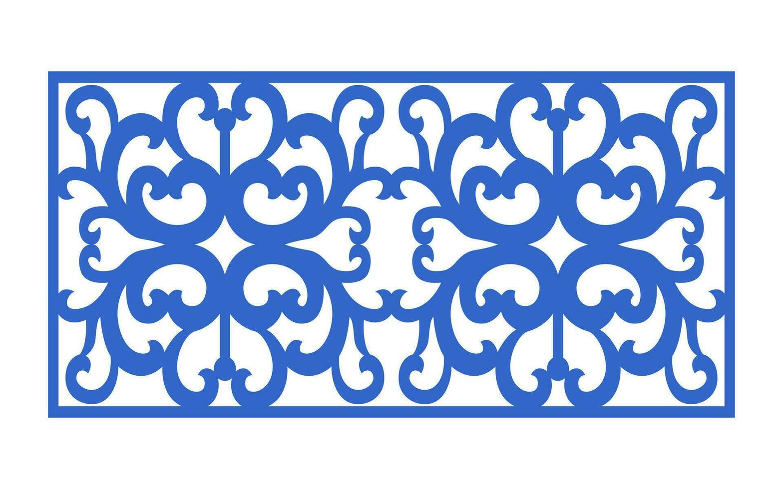 Decorative blue patterns, Islamic, floral and geometric template for cnc laser cutting vector