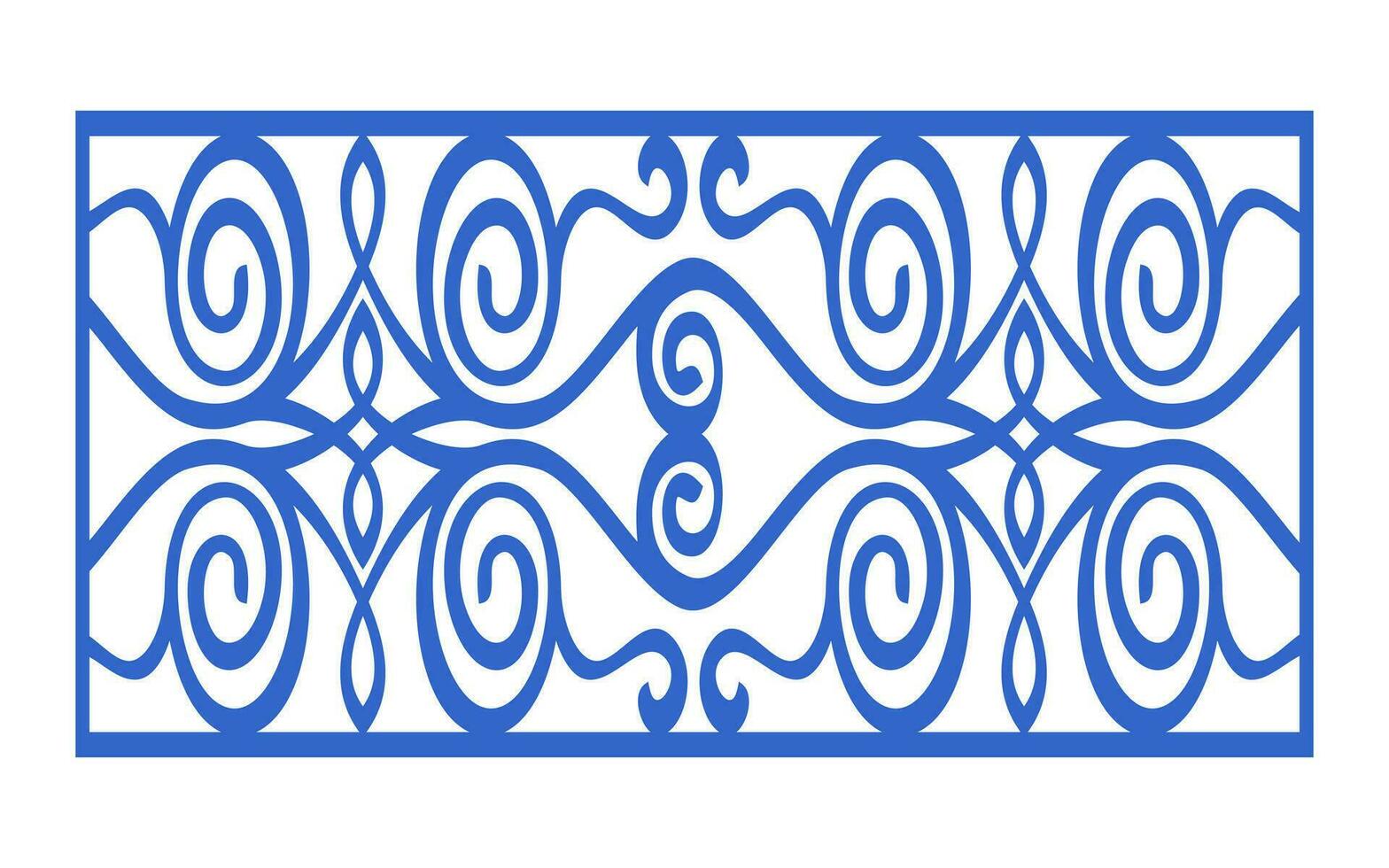 Decorative blue patterns, Islamic, floral and geometric template for cnc laser cutting vector