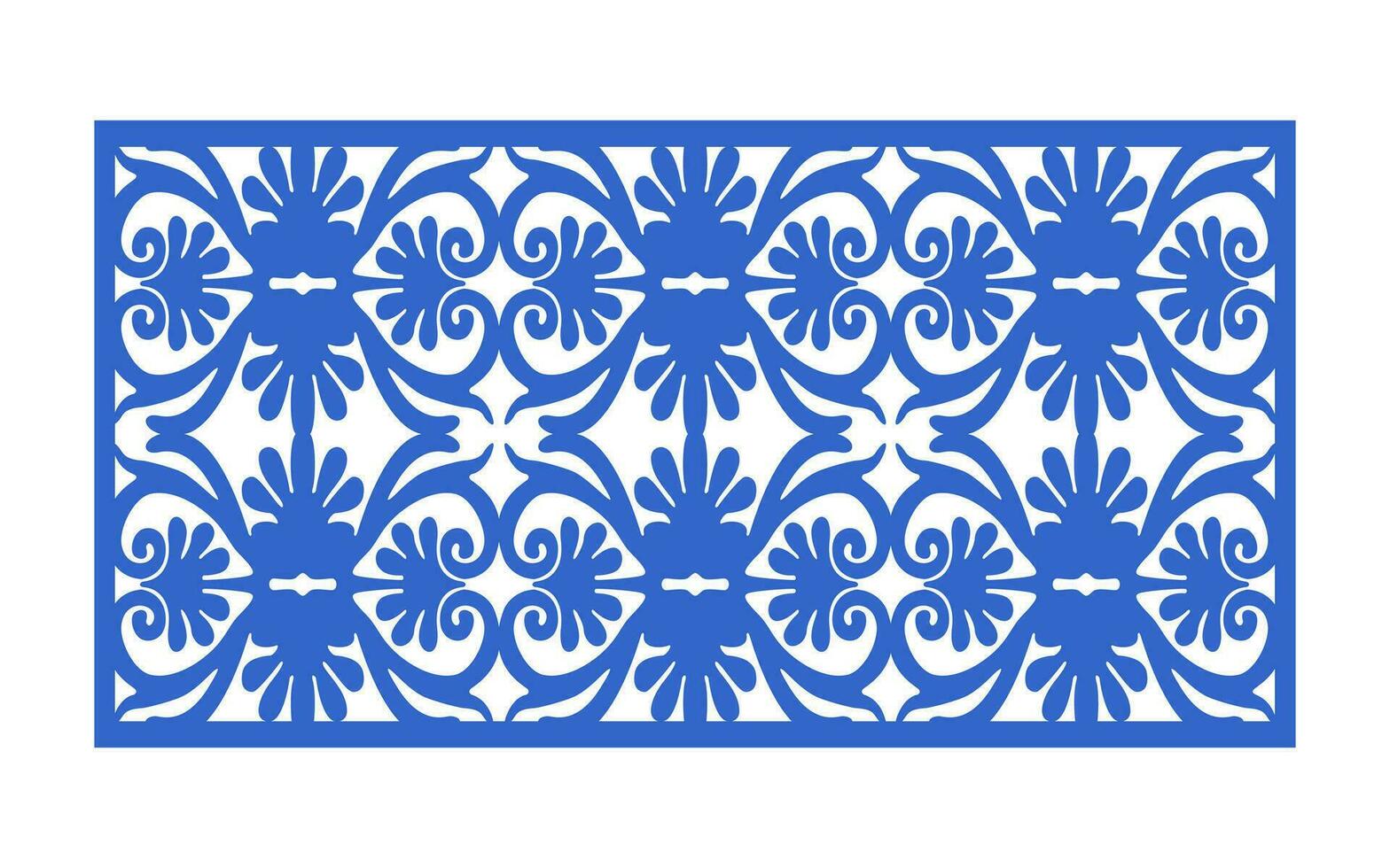 Decorative blue patterns, Islamic, floral and geometric template for cnc laser cutting vector