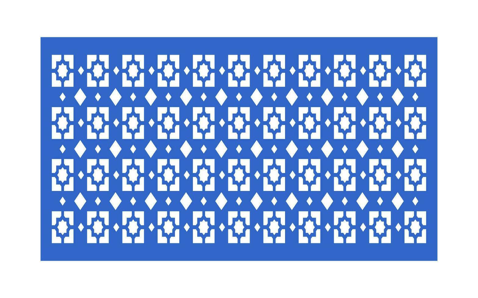 Decorative blue patterns, Islamic, floral and geometric template for cnc laser cutting vector