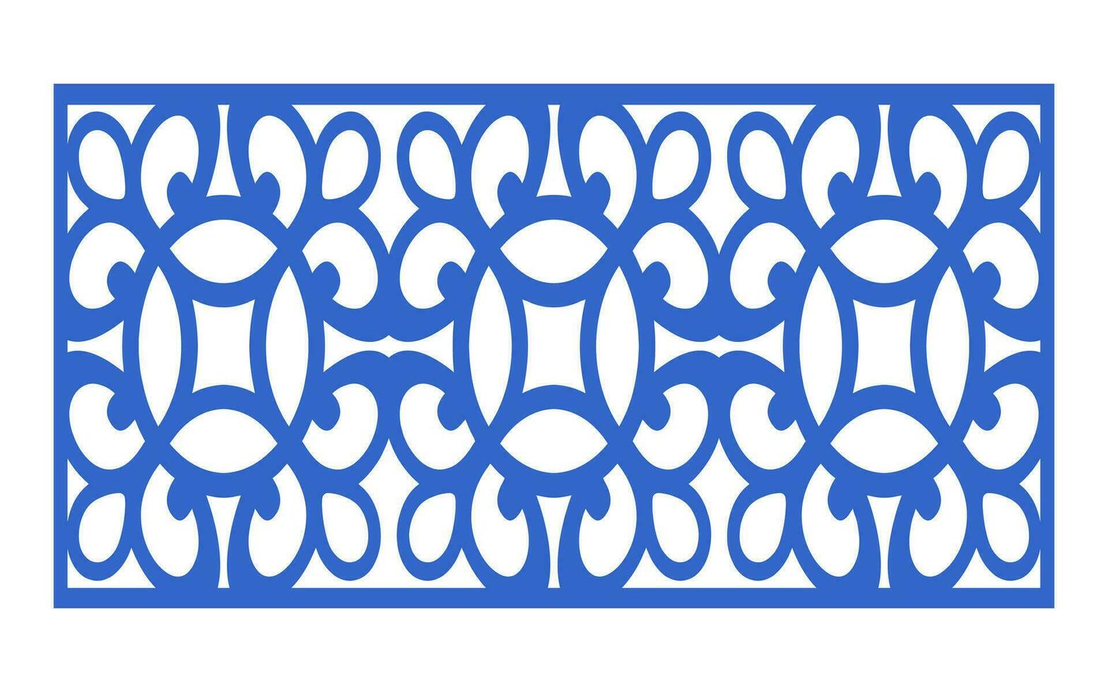 Decorative blue patterns, Islamic, floral and geometric template for cnc laser cutting vector