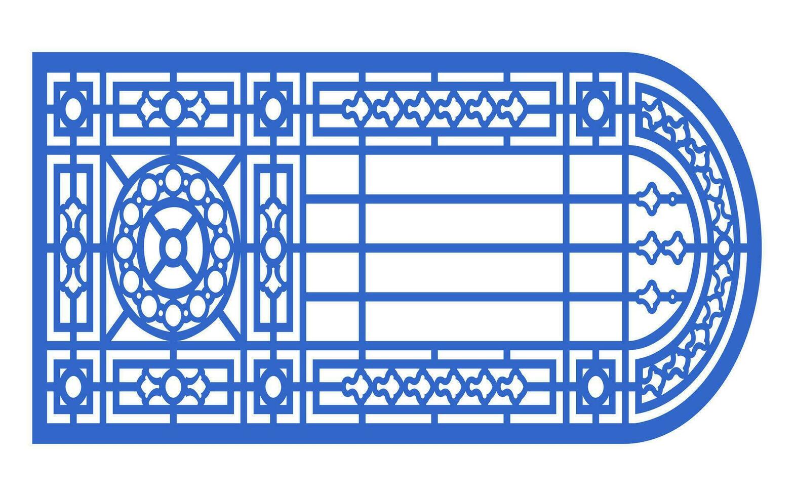 Decorative blue patterns, Islamic, floral and geometric template for cnc laser cutting vector