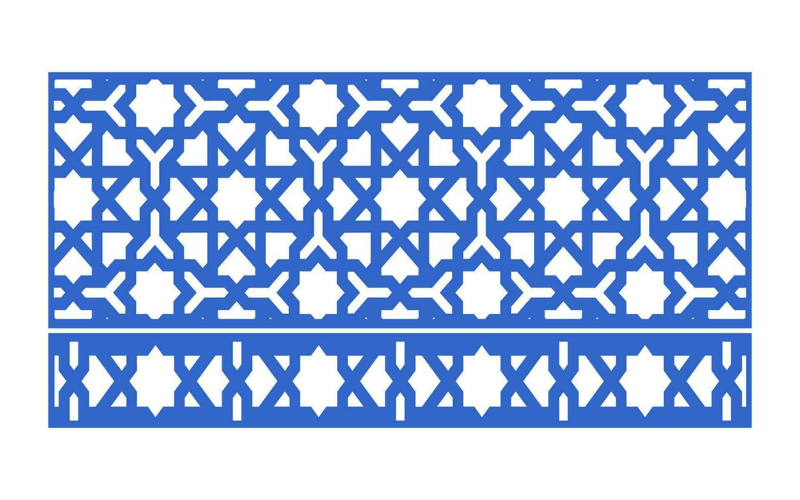 Decorative blue patterns, Islamic, floral and geometric template for cnc laser cutting vector