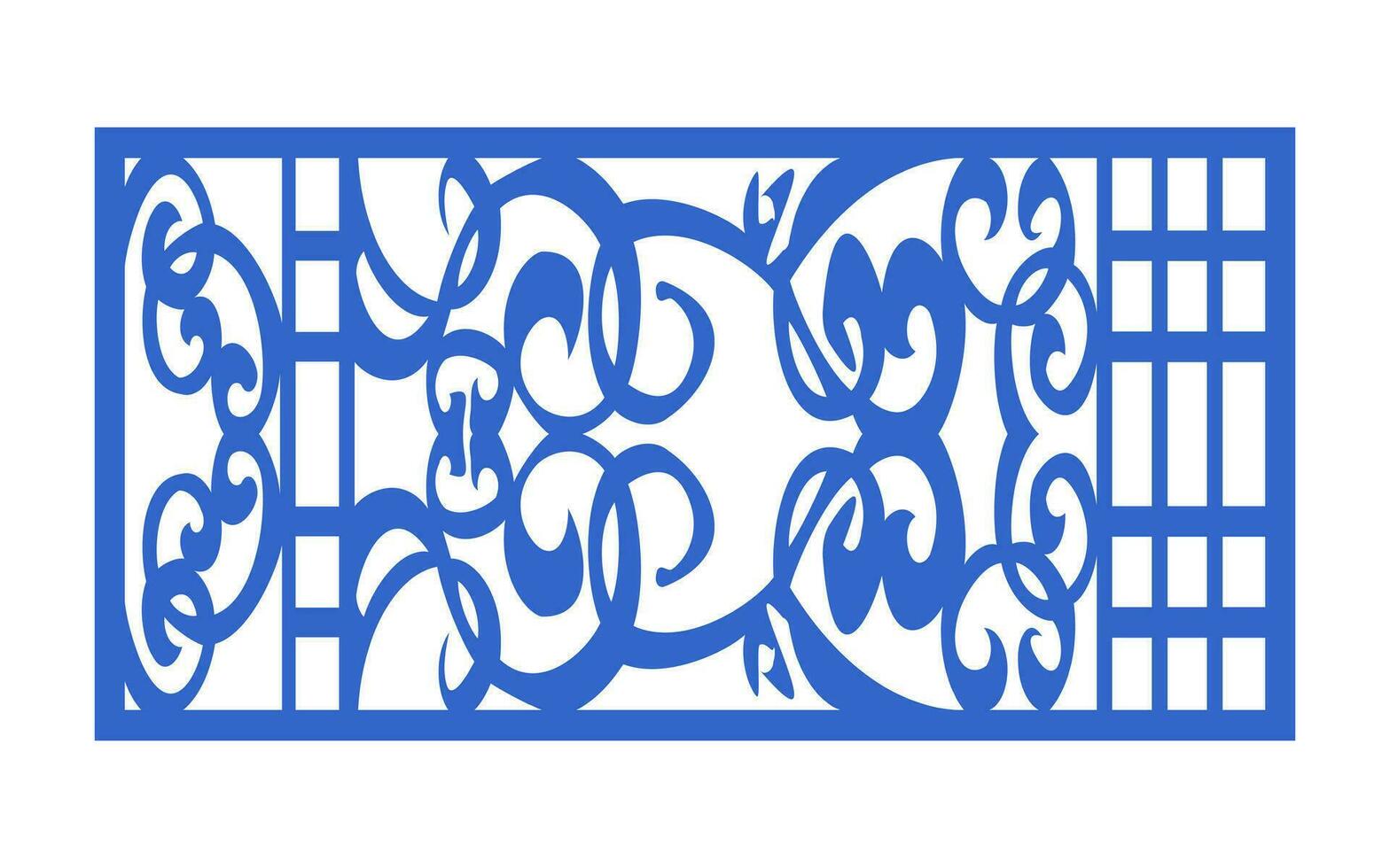 Decorative floral patterns, geometric template for cnc laser cutting vector