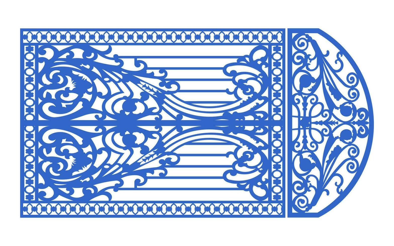 Decorative floral patterns, geometric template for cnc laser cutting vector