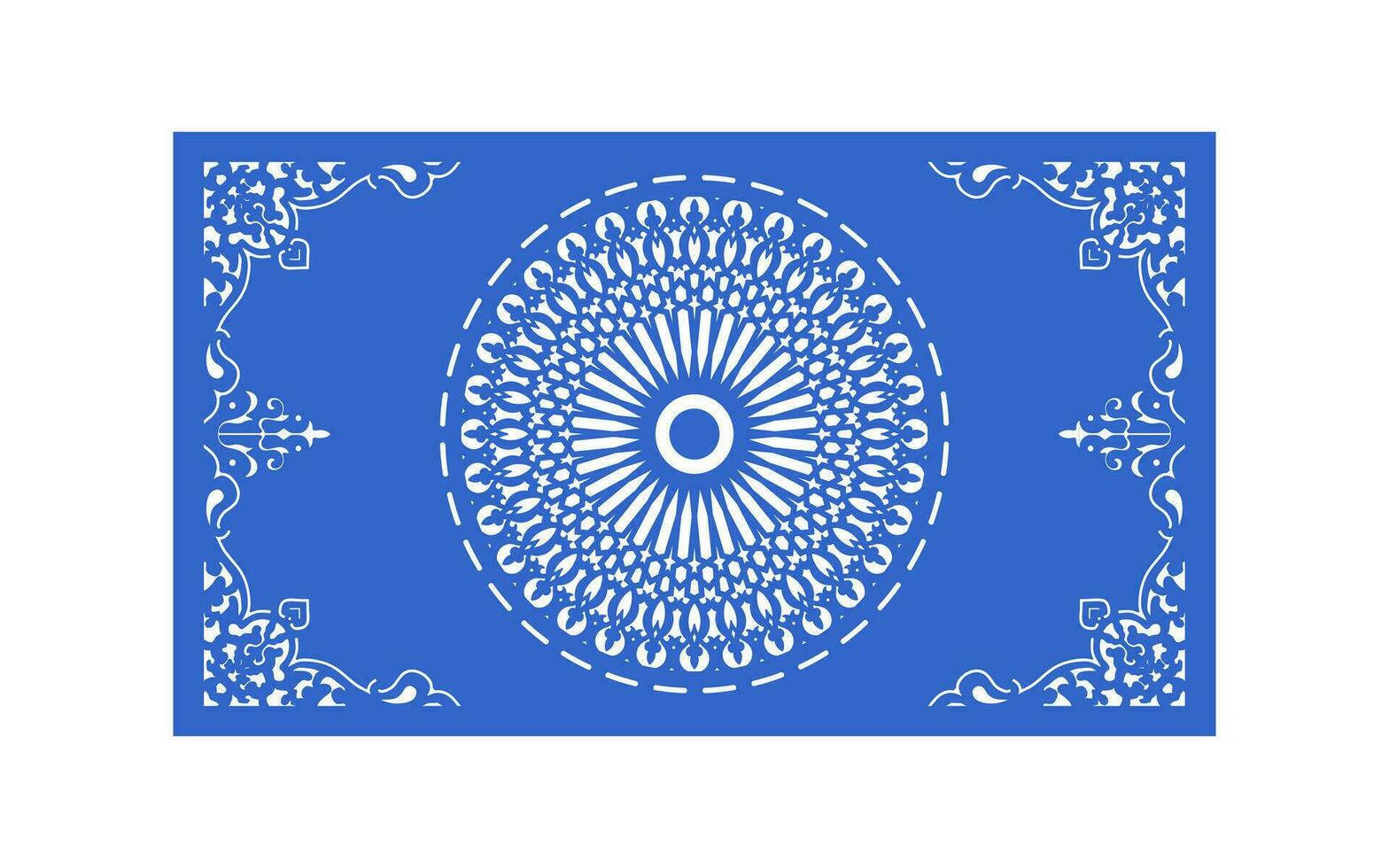 Decorative blue patterns, Islamic, floral and geometric template for cnc laser cutting vector