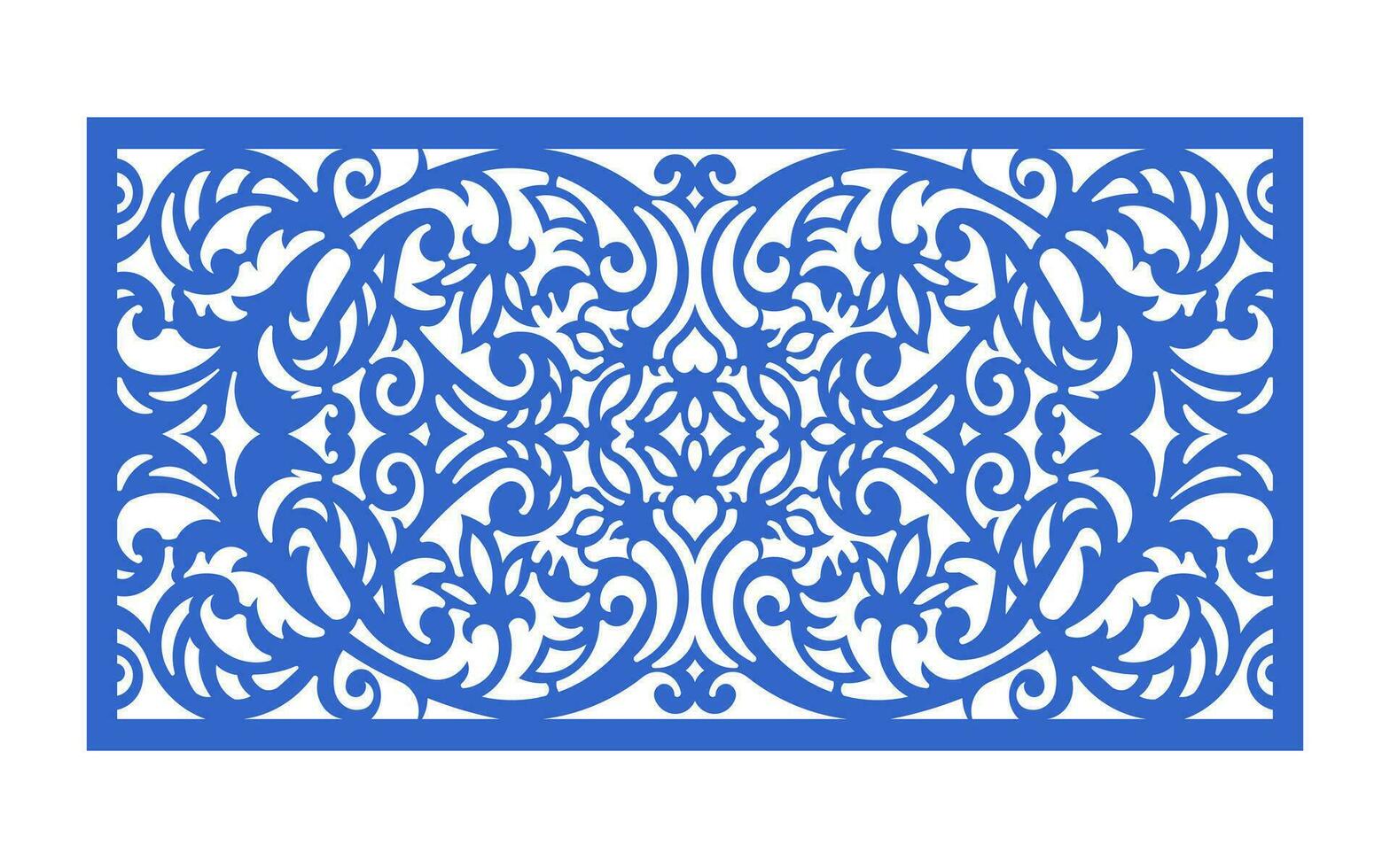Decorative floral patterns, geometric template for cnc laser cutting vector