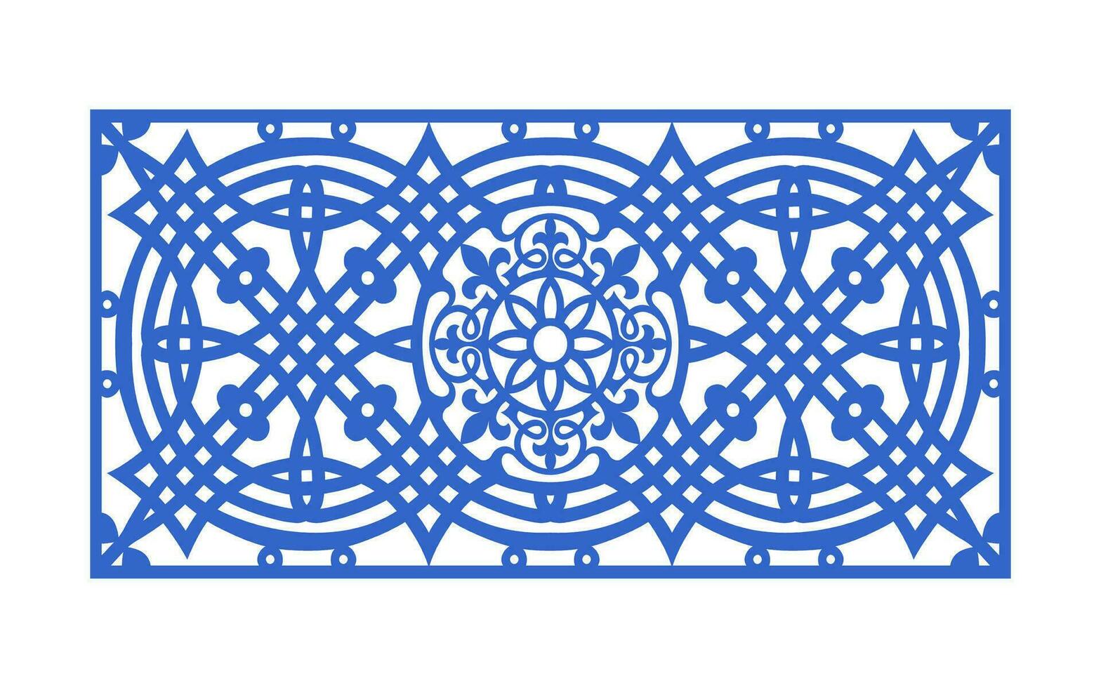 Decorative floral patterns, geometric template for cnc laser cutting vector