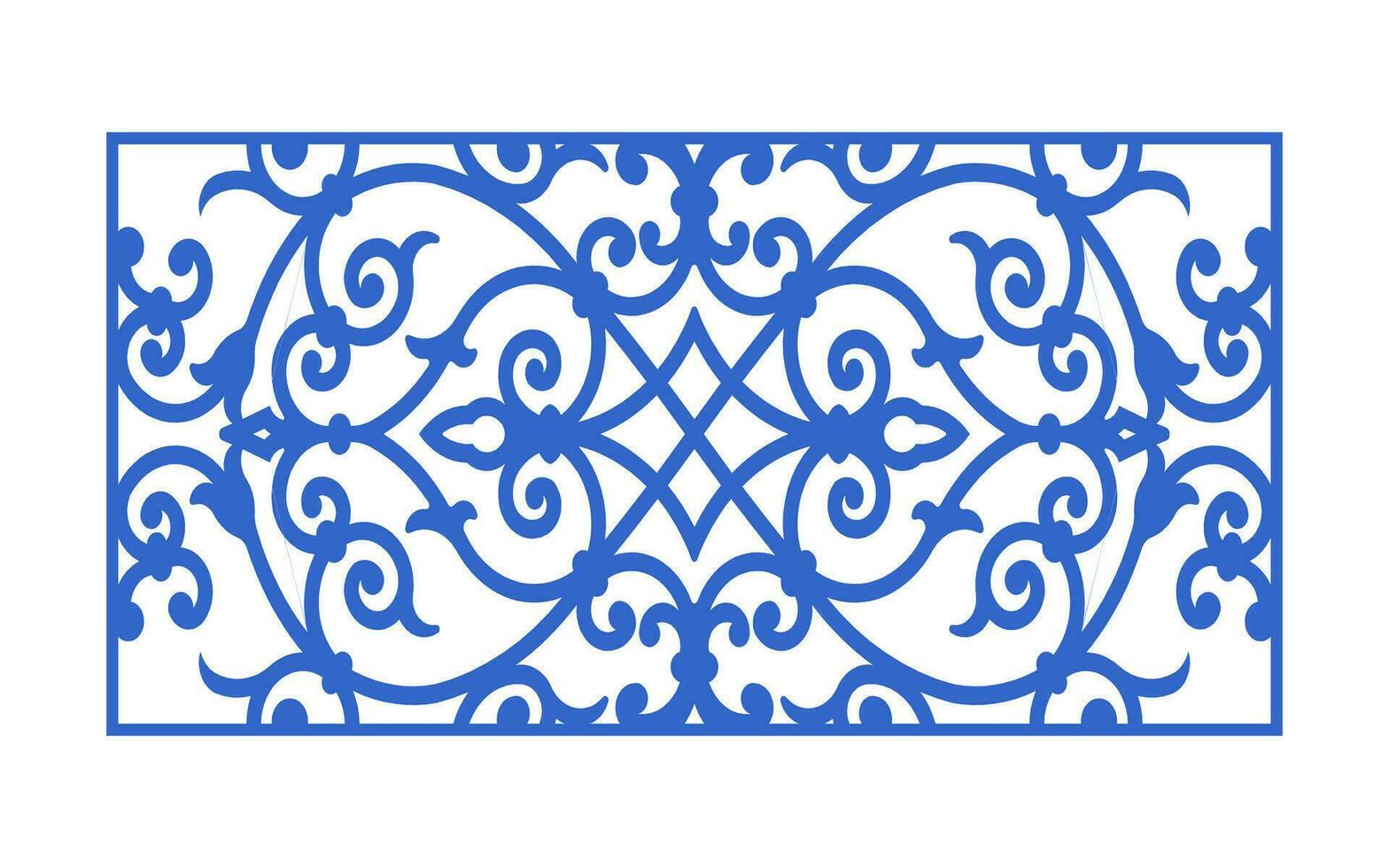 Decorative floral patterns, geometric template for cnc laser cutting vector