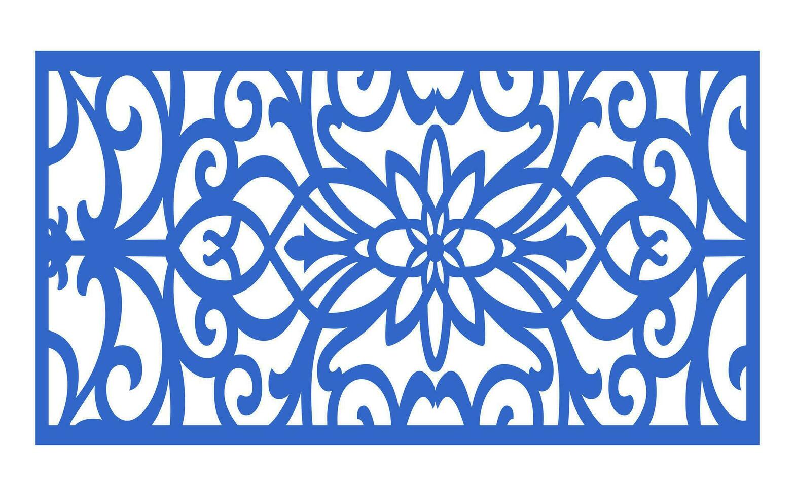 Decorative floral patterns, geometric template for cnc laser cutting vector