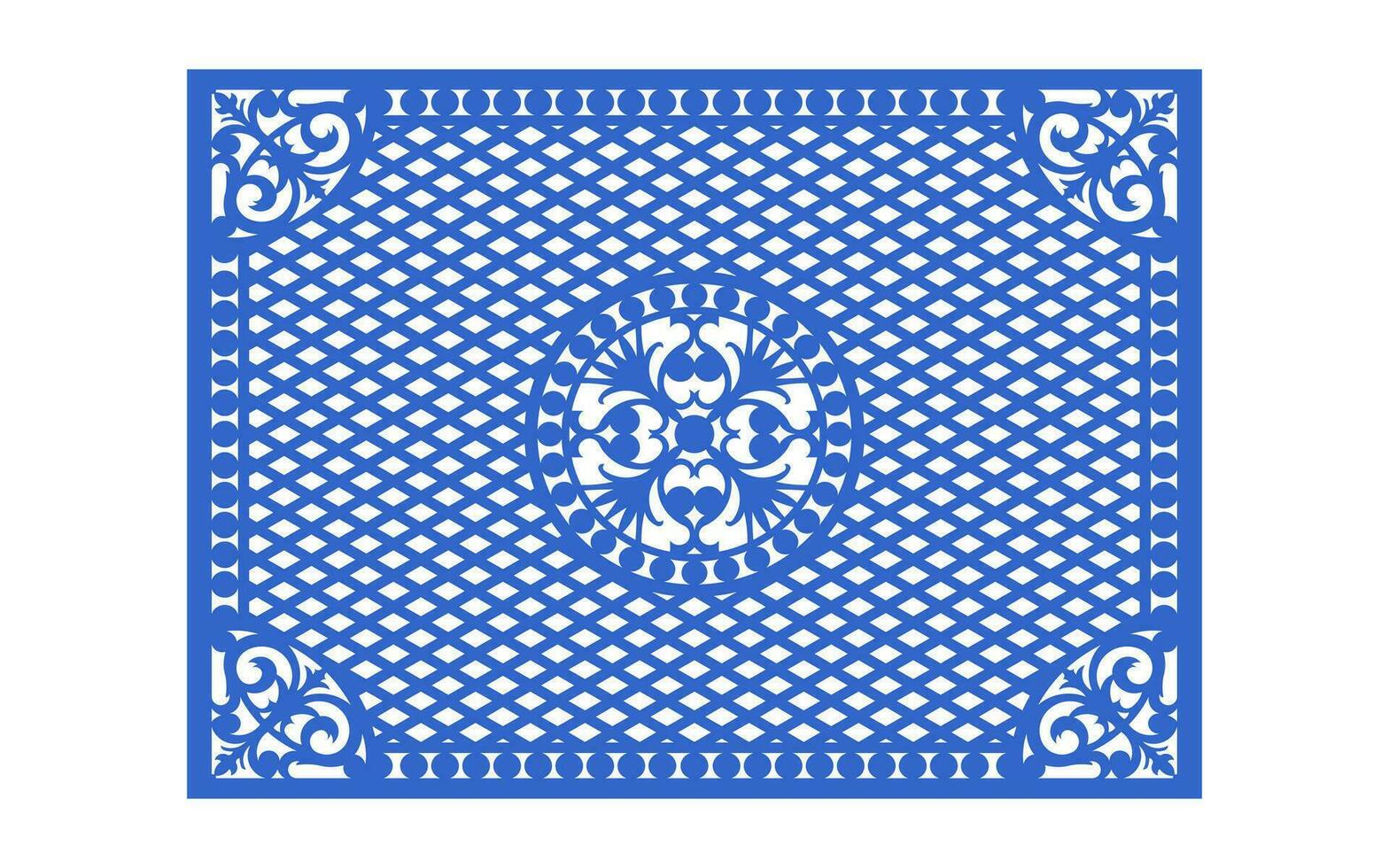 Decorative floral patterns, geometric template for cnc laser cutting vector