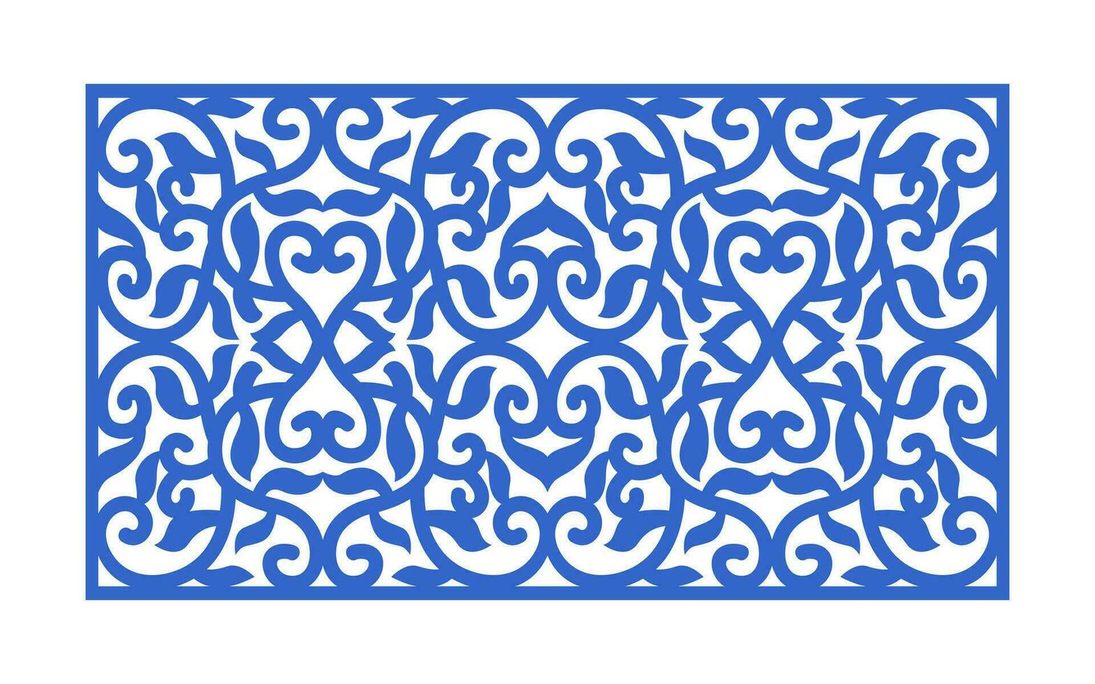 Decorative floral patterns, geometric template for cnc laser cutting vector