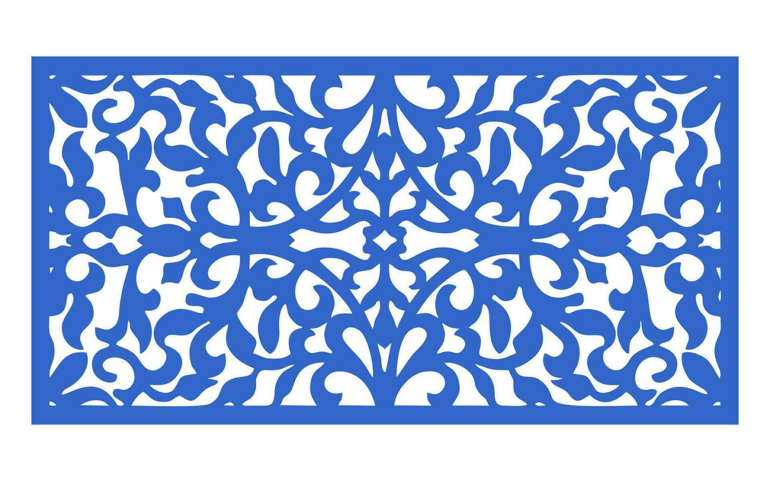 Decorative floral patterns, geometric template for cnc laser cutting vector